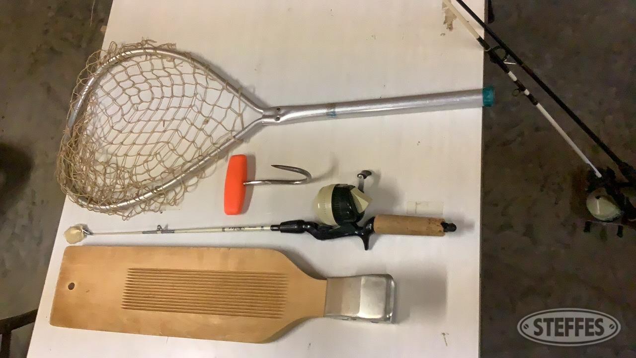Fishing Poles, Cleaning Board, & Net
